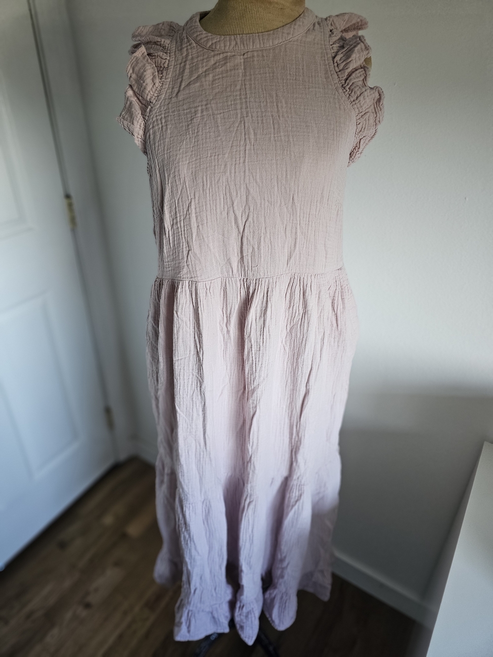 Universal Thread Light Pink Ruffled Sleeve Casual Maxi Dress